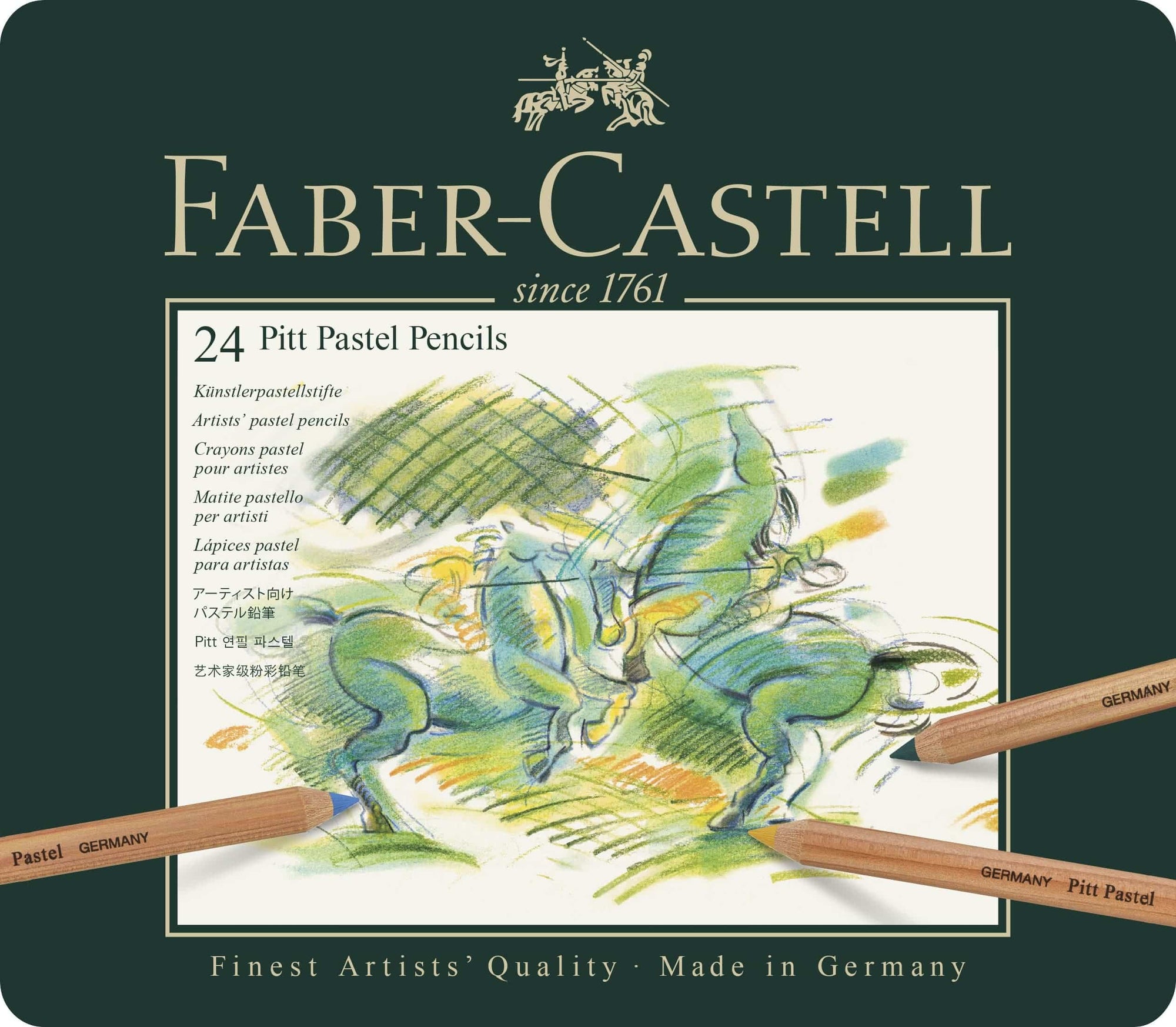 Faber-Castell Color Pencil Pitt Pastel Tin of 24 - Blesket Canada