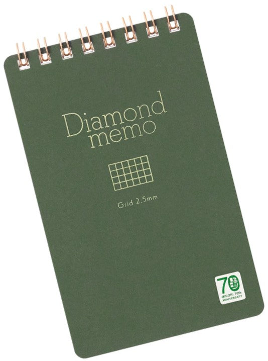 Midori Diamond Memo Book Wirebound — Limited Edition <M> Grid - Green - Blesket Canada
