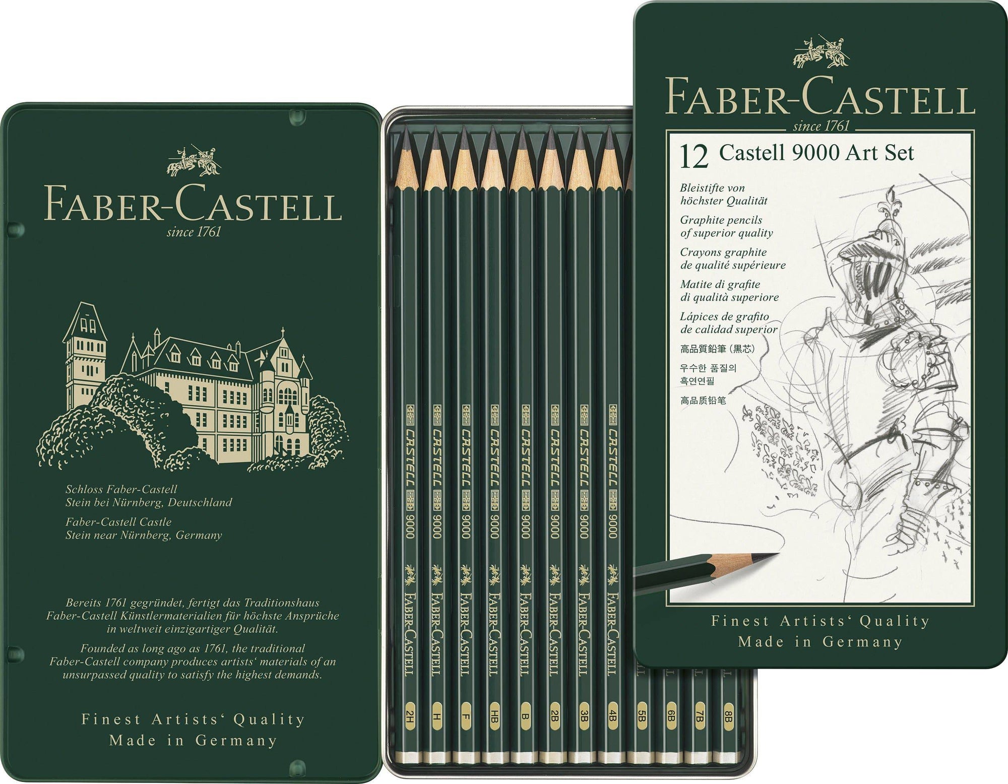 Graphite Pencil Castell 9000 Art Set, Tin of 12 - Blesket Canada