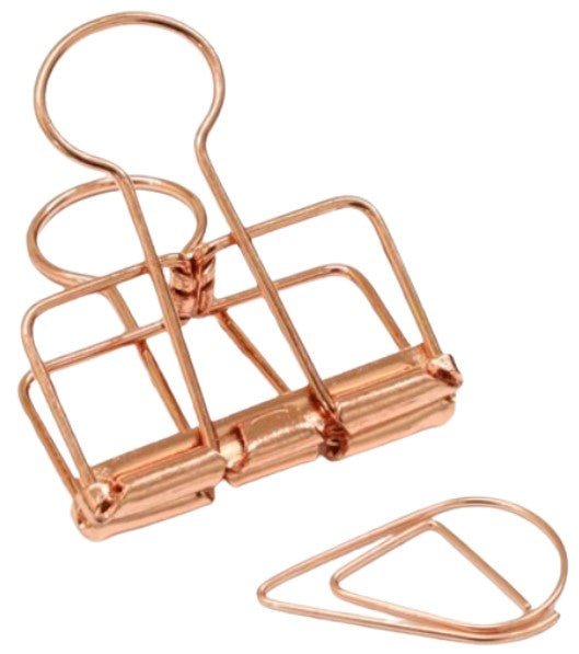 KDT Japan JIM Wire Clip Set (Binder & Gem) - Pink Gold - Blesket Canada