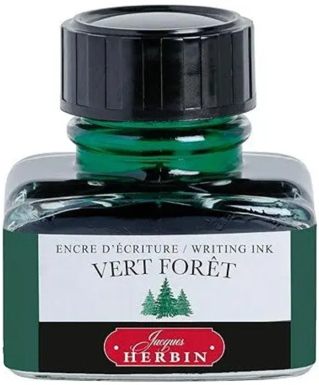 J. Herbin Fountain Pen Ink 30ml – Encre Vert Fôret La Perle des Encres (Forest Green) - Blesket Canada