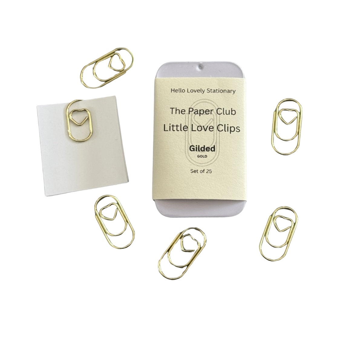 Hello Lovely Stationery — The Paper Club — Little Love Clips — Gilded - Blesket Canada