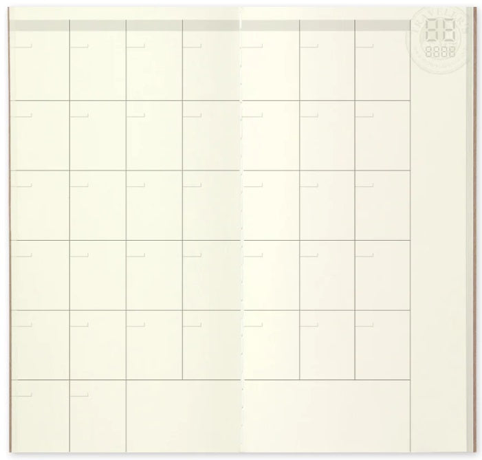 TRAVELER'S Notebook Refill 017 Free Monthly Diary - Regular Size - Blesket Canada