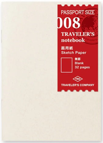 TRAVELER'S Notebook Refill Sketch Paper 008 - Passport Size - Blank - Blesket Canada