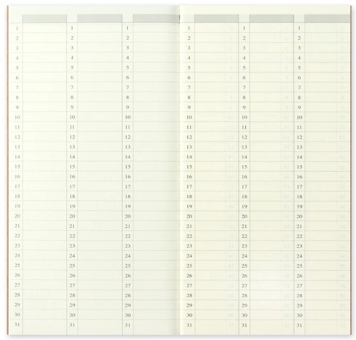 TRAVELER'S Notebook Refill 018 Weekly Free Vertical Diary - Regular Size - Blesket Canada