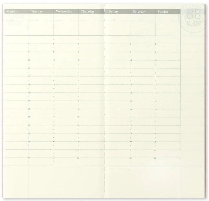 TRAVELER'S Notebook Refill 018 Weekly Free Vertical Diary - Regular Size - Blesket Canada