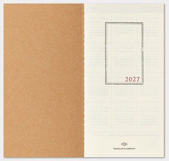 TRAVELER'S Notebook 2027 Monthly Diary Refill – Regular Size - Blesket Canada