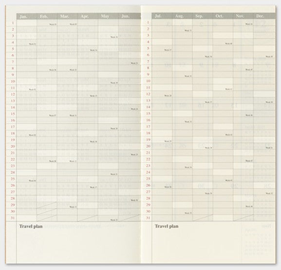 TRAVELER'S Notebook 2027 Monthly Diary Refill – Regular Size - Blesket Canada