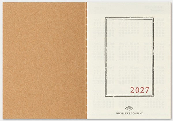 TRAVELER'S Notebook 2027 Monthly Diary Refill – Passport Size - Blesket Canada