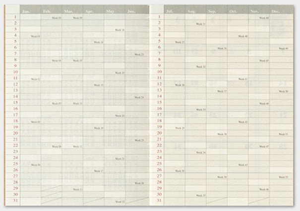 TRAVELER'S Notebook 2027 Monthly Diary Refill – Passport Size - Blesket Canada