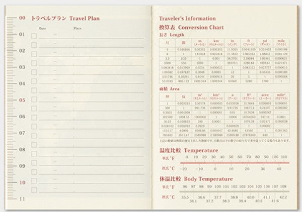 TRAVELER'S Notebook 2027 Monthly Diary Refill – Passport Size - Blesket Canada