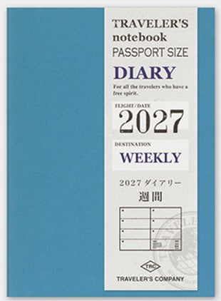 TRAVELER'S Notebook 2027 Weekly Diary Refill – Passport Size - Blesket Canada