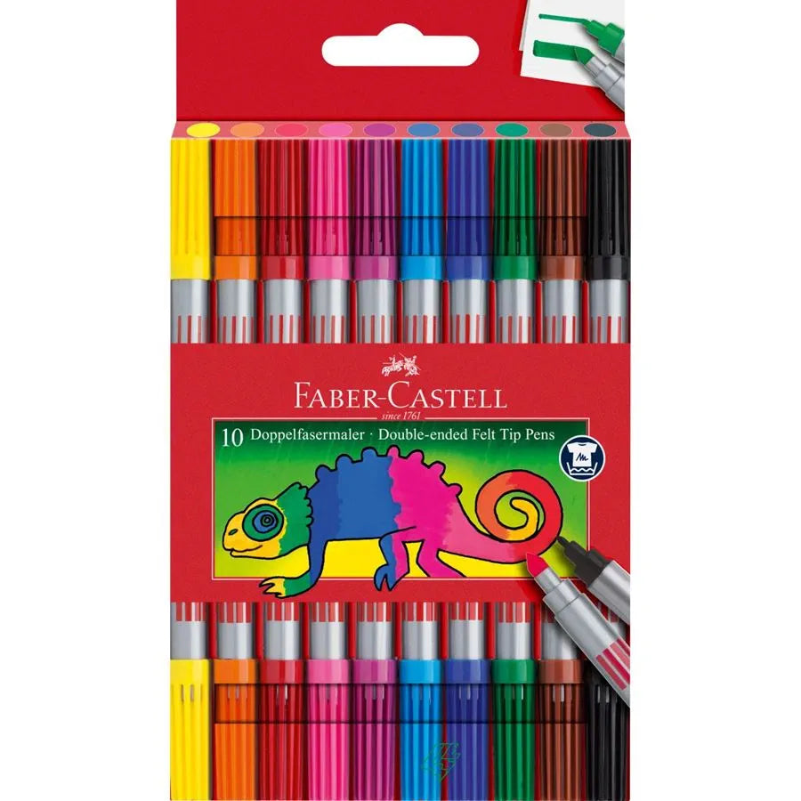 Faber-castell Double-ended felt tip pen, cardboard wallet of 10 - Blesket Canada