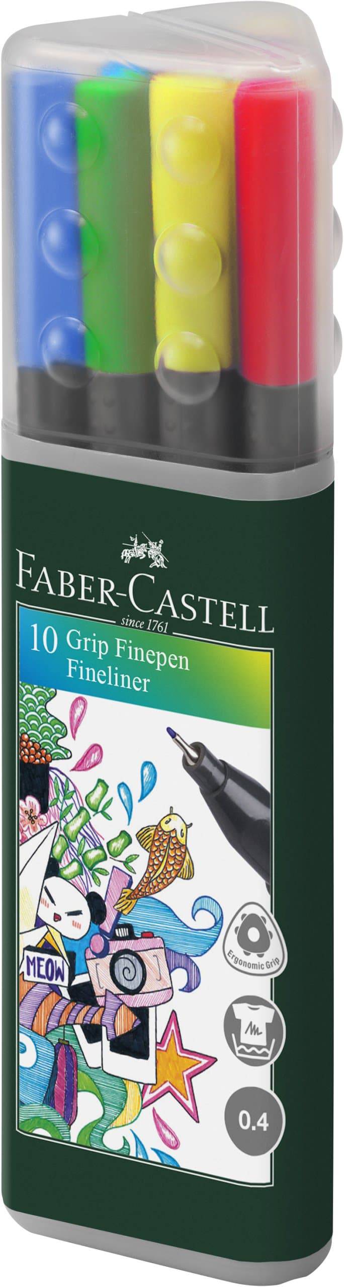 Grip Finepens Colour Assorted Triangular Case of 10 - Blesket Canada