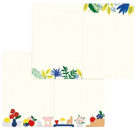 Midori Yuru Log Notebook B6 - Motif Textile - Blesket Canada