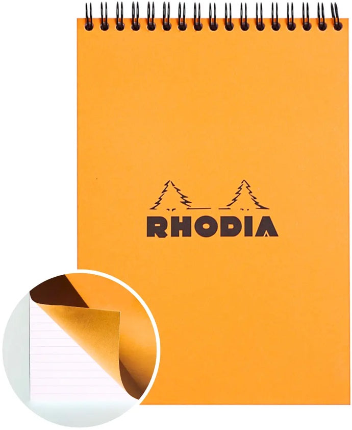 Rhodia Wirebound Notepad A5 #16 Lined - Orange - Blesket Canada