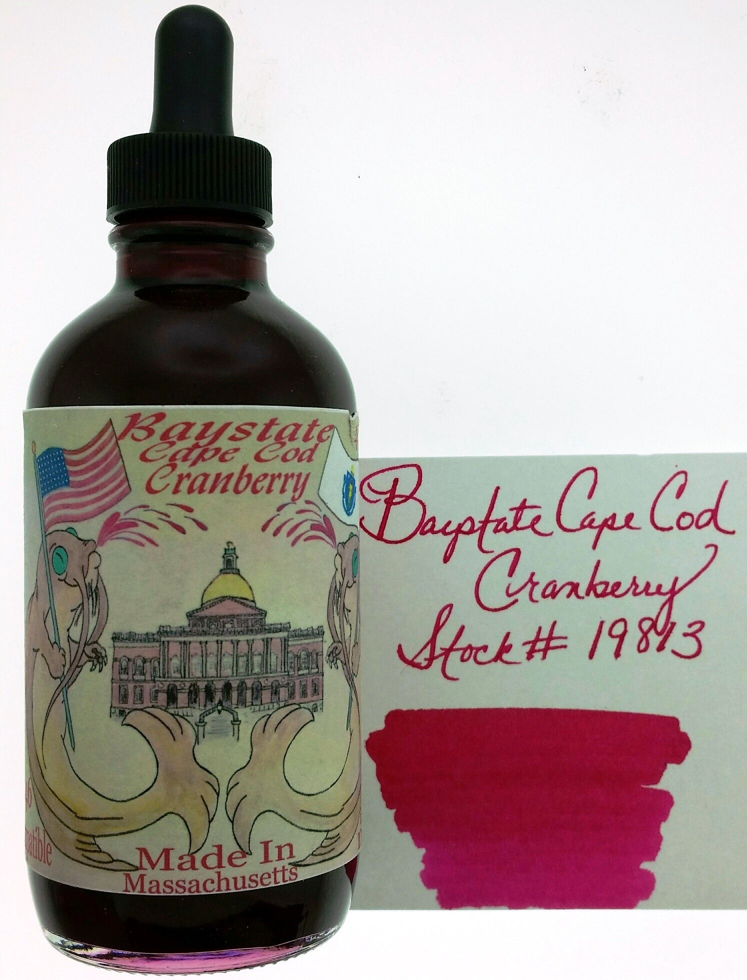 Noodler’s Baystate Cranberry Fountain Pen Ink 4.5 oz w/ Free Pen - Blesket Canada