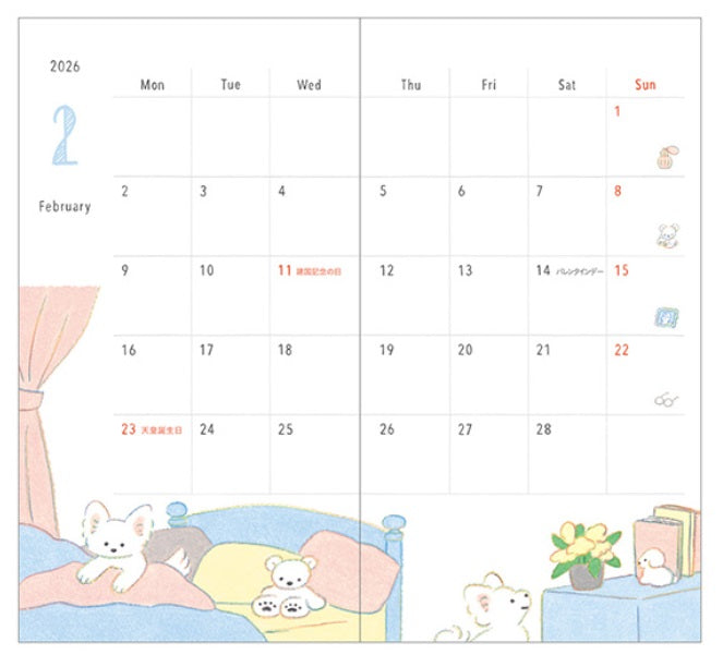 Midori Pocket Diary 2026 - Dog - Blesket Canada