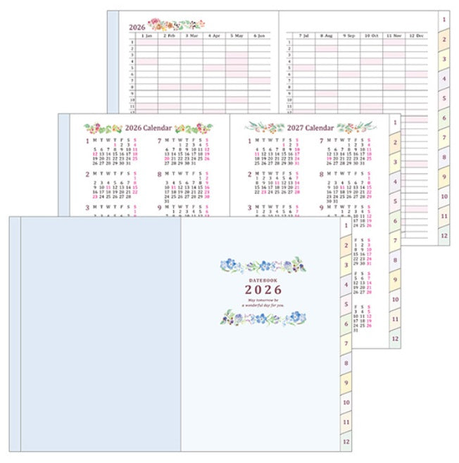 Midori Pocket Diary 2026 - Country Time Flower - A6 - Blesket Canada