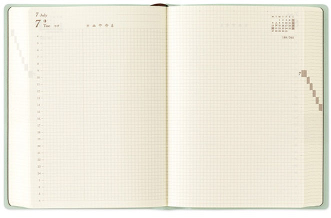 Midori Hibino Diary 2026 – Blue-Green – A6 - Blesket Canada