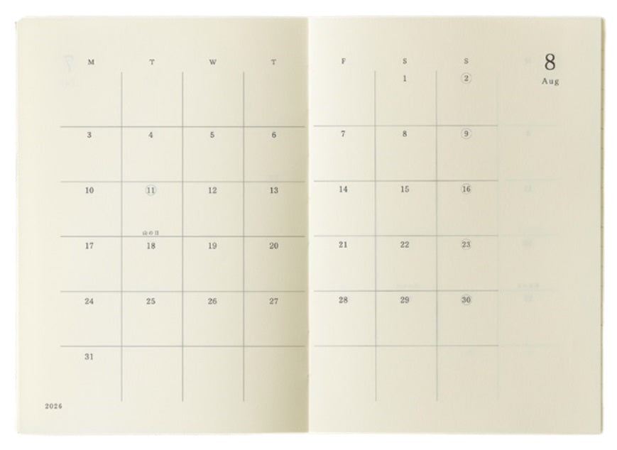 Midori MD Notebook Diary 2026 - B6 Slim - Blesket Canada