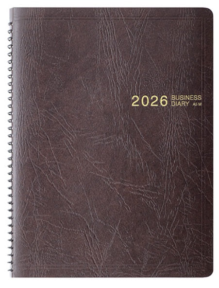 Midori Business Diary A5 Monthly Ring – Brown – 2026 - Blesket Canada