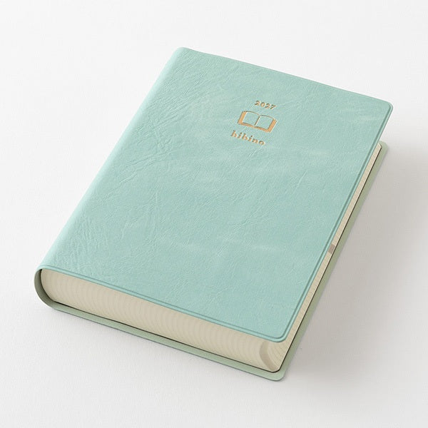 Midori Hibino Diary 2027 A6 Monthly Block + 2 Pages Per Day – Blue Green - Blesket Canada