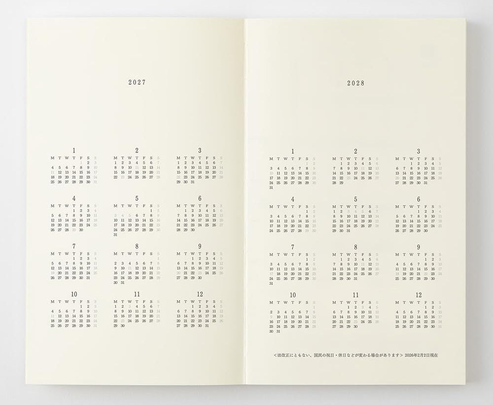 Midori MD Notebook Diary 2027 - B6 Slim - Blesket Canada