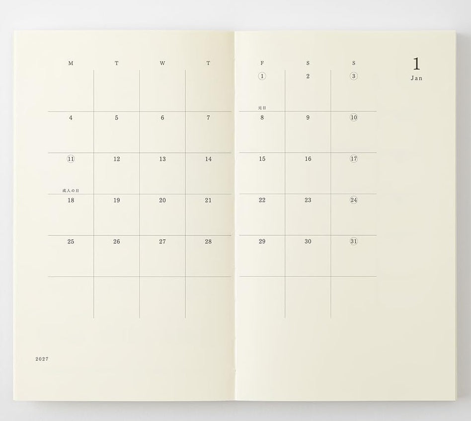 Midori MD Notebook Diary 2027 - B6 Slim - Blesket Canada