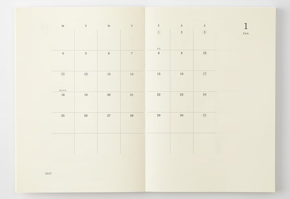 Midori MD Notebook Diary 2027 - A5 - Blesket Canada