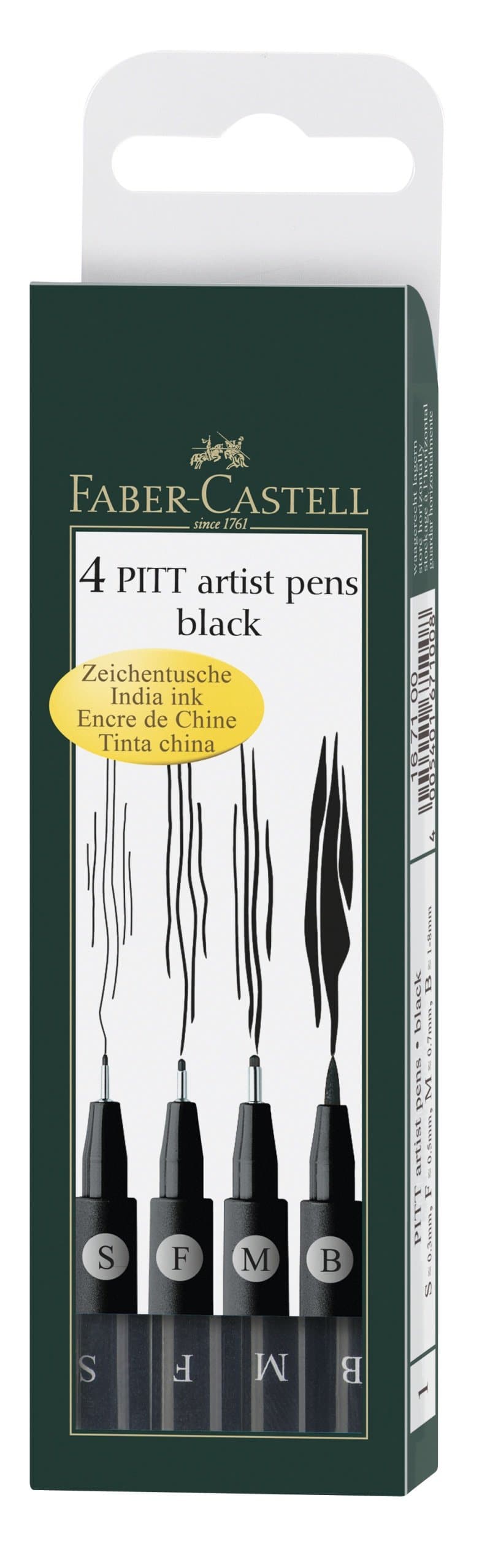 Pitt Artist Pen black box of 4 (S, F, M, B) - Blesket Canada