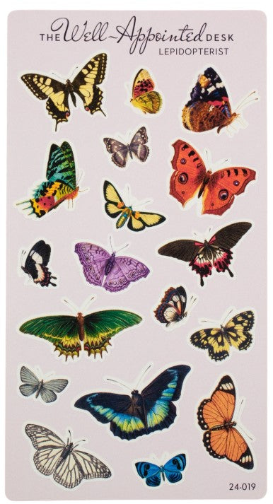 The Well-Appointed Desk Sticker Sheet - Lepidopterist Butterfly - Blesket Canada