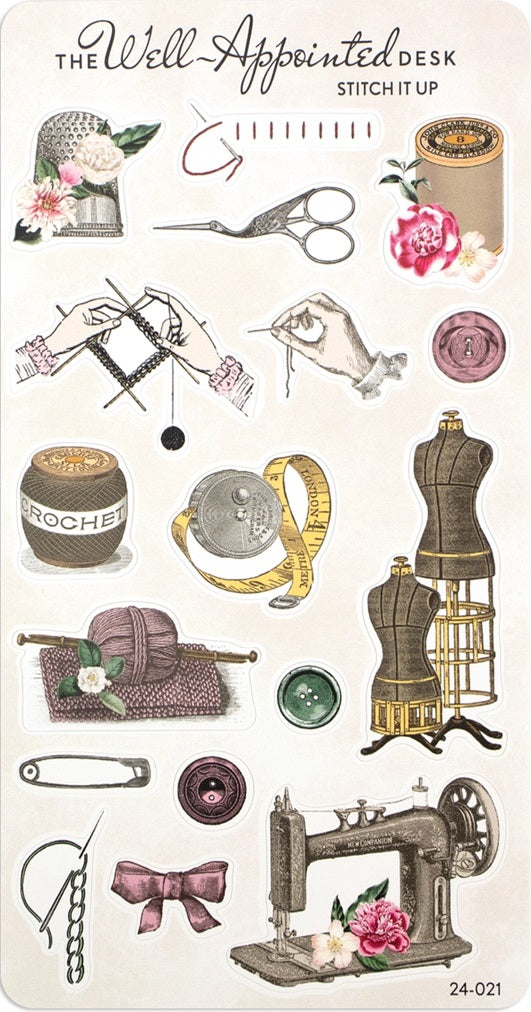 The Well-Appointed Desk Sticker Sheet - Stitch It Up - Blesket Canada