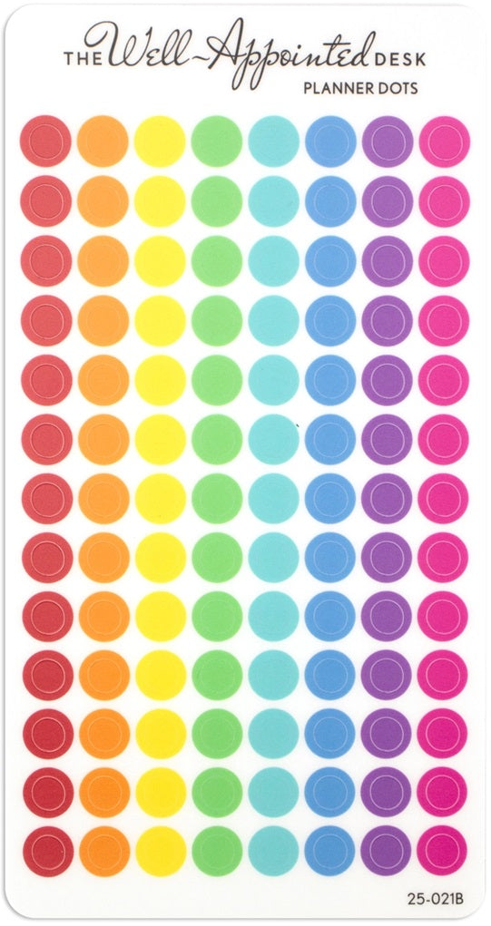 The Well-Appointed Desk Date Dots Sticker Sheet - Rainbow - Blesket Canada