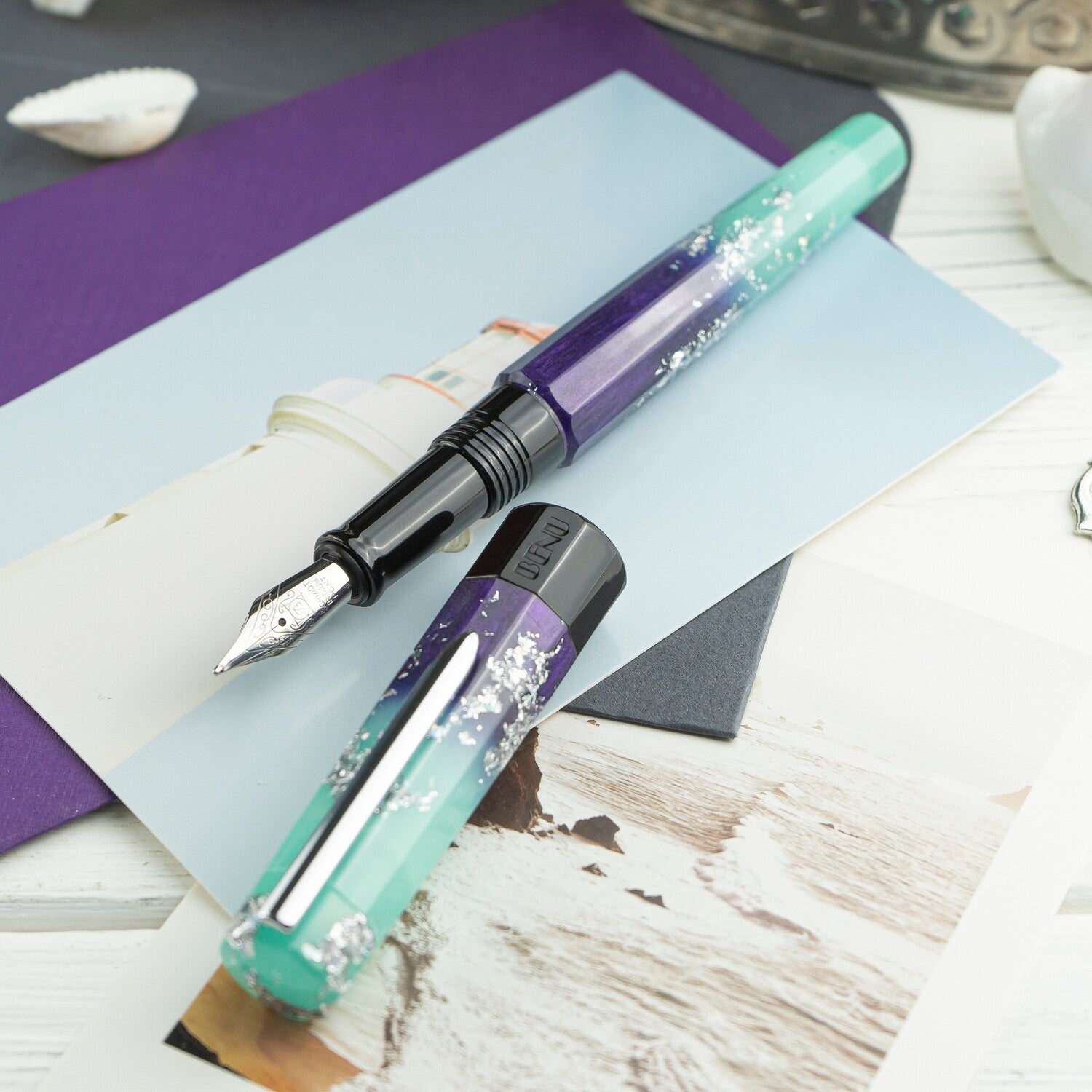 BENU Euphoria Fountain Pen, Ocean Breeze (Luminescent) - Blesket Canada