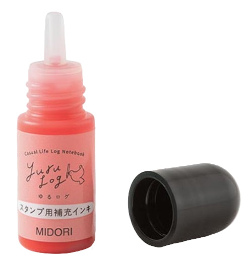 Midori Yuru Log Paintable Stamp Pre-inked Refill Ink - Pink - Blesket Canada