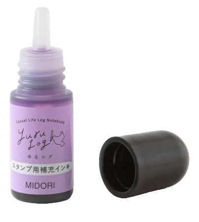 Midori Yuru Log Paintable Stamp Pre-inked Refill Ink - Purple - Blesket Canada