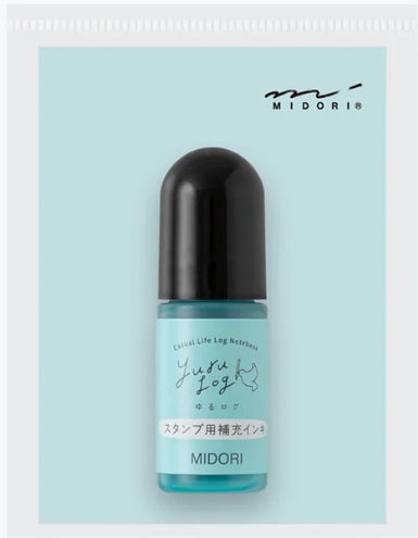 Midori Yuru Log Paintable Stamp Pre-inked Refill Ink - Blue - Blesket Canada