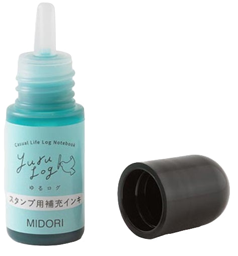 Midori Yuru Log Paintable Stamp Pre-inked Refill Ink - Blue - Blesket Canada