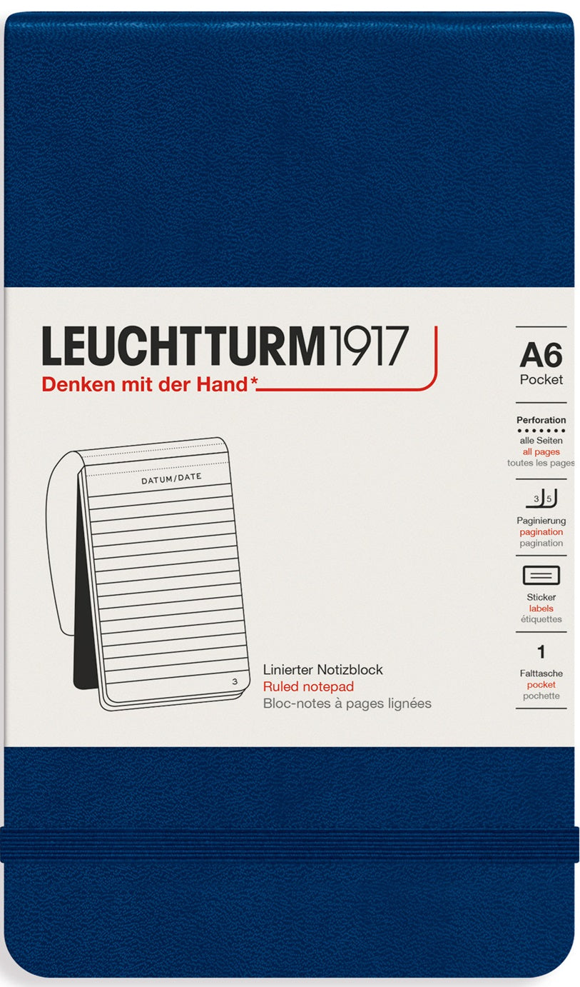 LEUCHTTURM1917 Reporter Notepad A6 Ruled - Navy - Blesket Canada