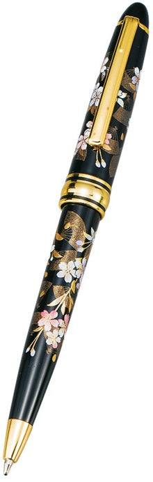 Lacquer Ballpoint Pen – Fan and Cherry Blossom Maki-e Design - Blesket Canada