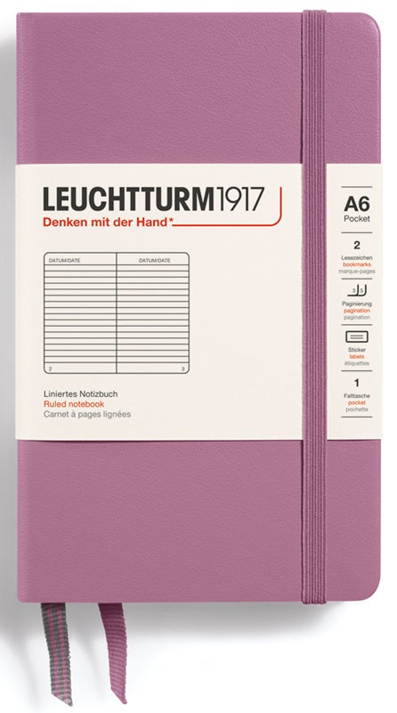 LEUCHTTURM1917 Hardcover Ruled Notebook 187 Pages Pocket A6 Dusty Rose - Blesket Canada