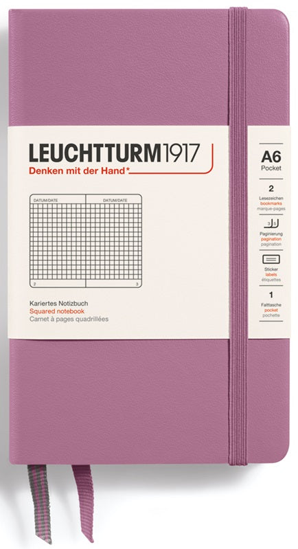 LEUCHTTURM1917 Hardcover Squared Notebook 187 Pages Pocket A6 Dusty Rose - Blesket Canada