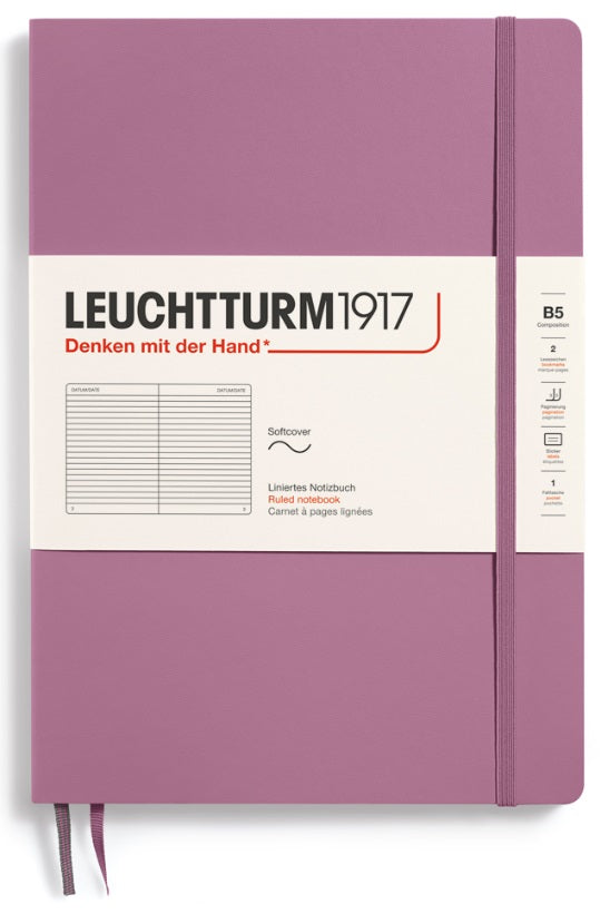 Softcover Ruled Notebook 123 Pages Composition B5 Dusty Rose - Blesket Canada
