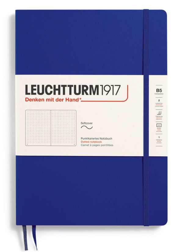 Leuchtturm Softcover Dotted Notebook 123 Pages Composition B5 - Ink - Blesket canada