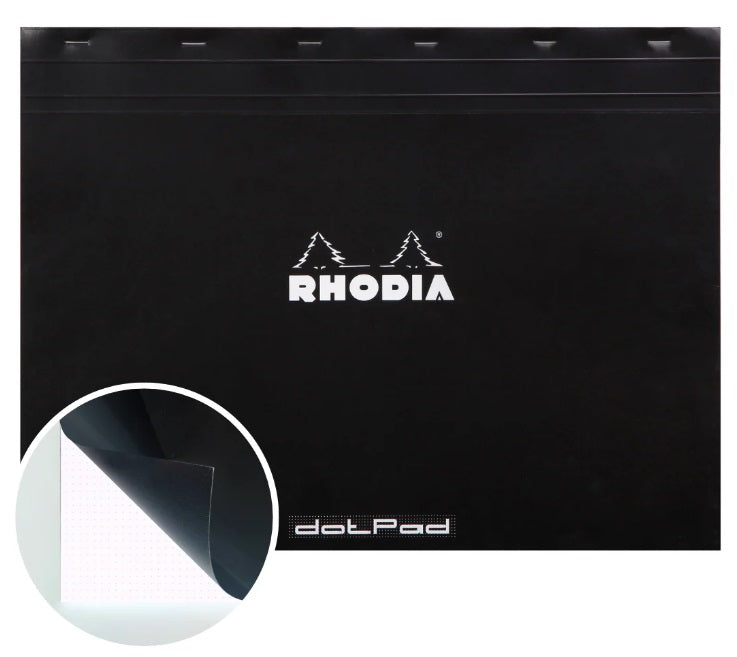 Rhodia Stapled Notepad No.38 Dotted A3+ Black - Blesket Canada