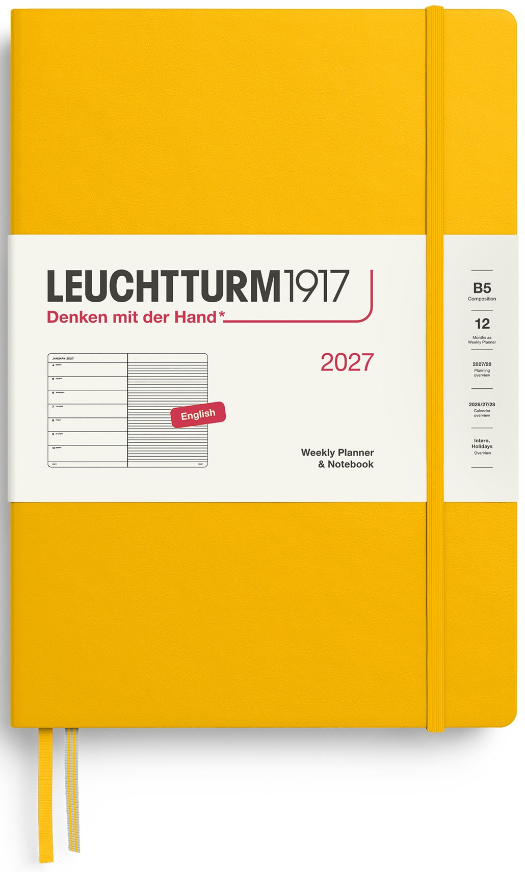 LEUCHTTURM1917 Weekly Planner & Notebook 2027 Composition (B5) English Ruled - Sunflower - Blesket Canada