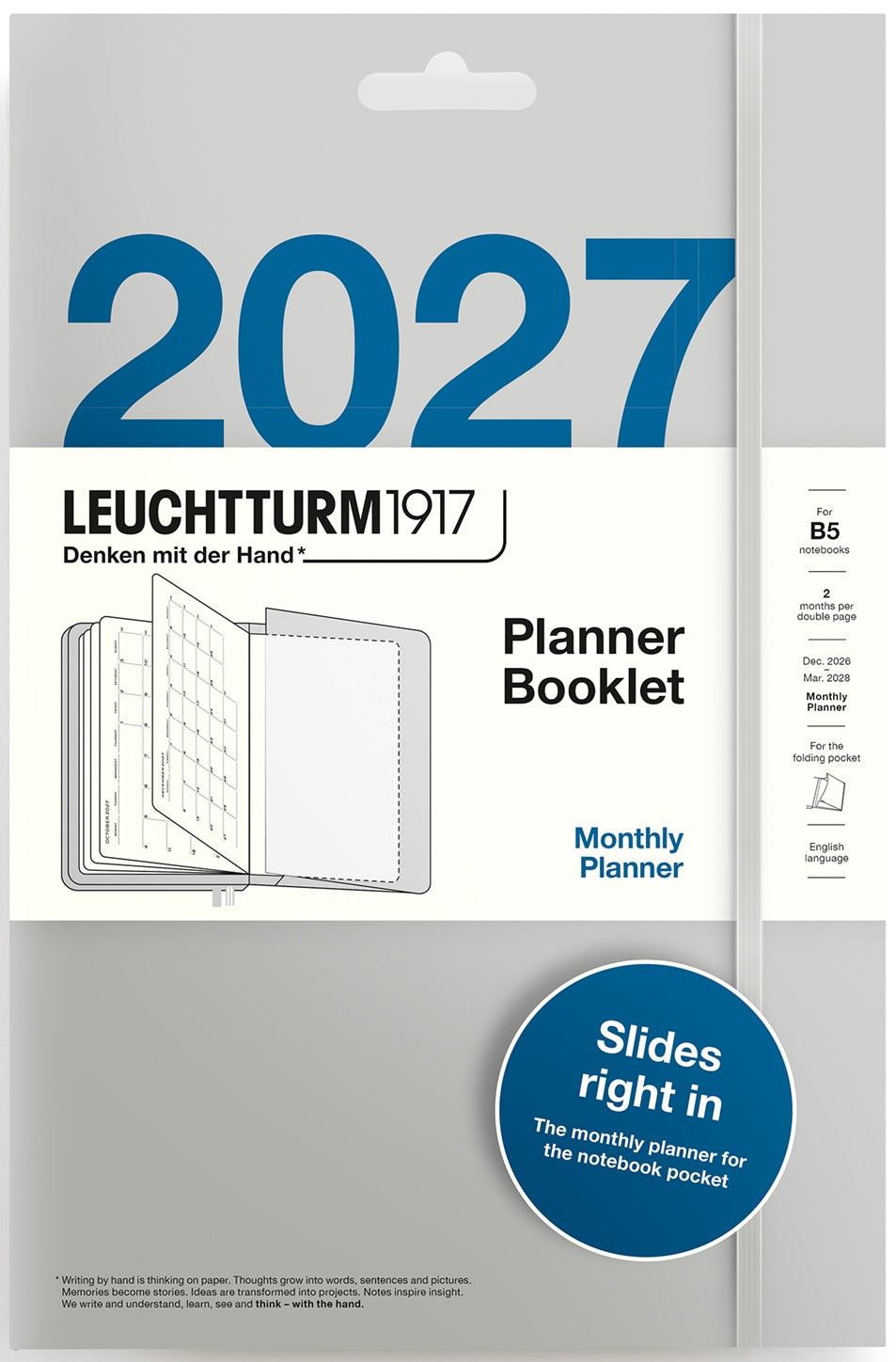 LEUCHTTURM1917 Planner Booklet 2027 Monthly Planner Composition (B5) English - Blesket Canada