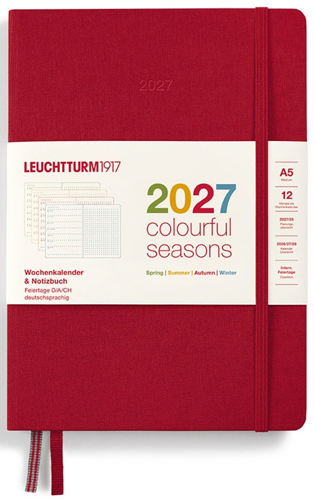 LEUCHTTURM1917 Weekly Planner & Notebook Dotted Medium (A5) 2027 Colourful Seasons - Blesket Canada