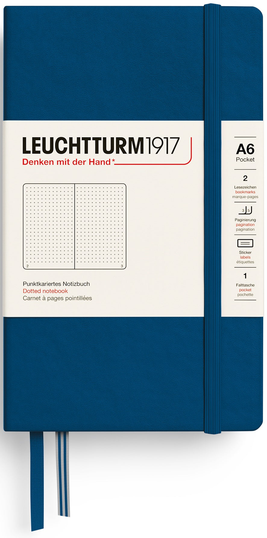 LEUCHTTURM1917 Hardcover Dotted Notebook 187 Pages Pocket A6 Indigo - Blesket Canada